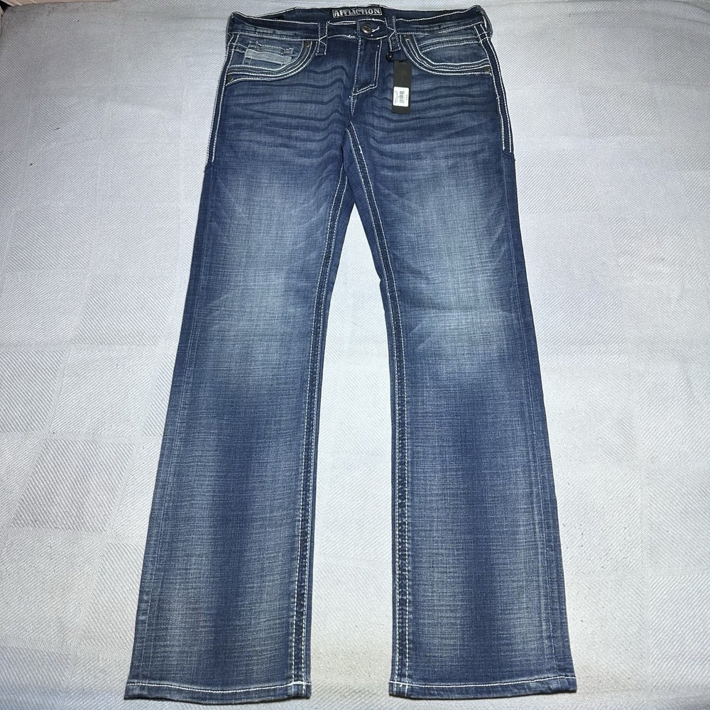NEW Affliction Gage Ace Apex Cardiff Straight‎ Denim Jeans Men's Size 32x35 NWT